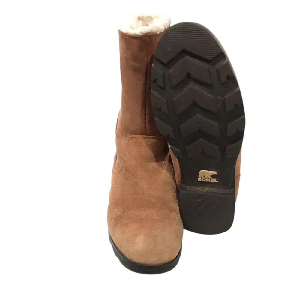 Sorel Waterproof Suede Faux Fur Fold- Over Boots 3